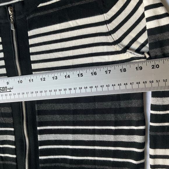 Cable & Gauge Women’s Long Sleeve Full Zip Knit Jacket size M, Black & White - Picture 4 of 8